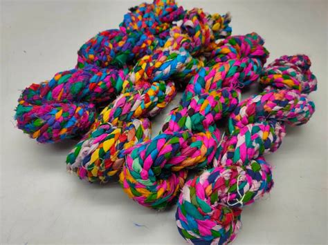 Buy Recycle Sari Silk Ribbon Braided Multicolor Recycled Sari Silk ...