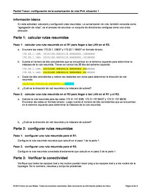 Packet Tracer IPv4 Route Summarization Guide - Plantilla Rellenable en ...