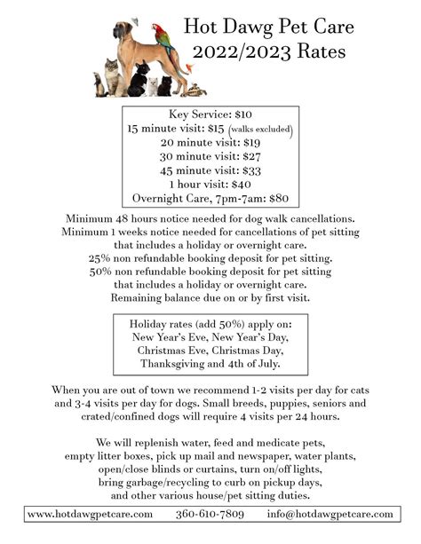 Pet sitting rates new arrivals