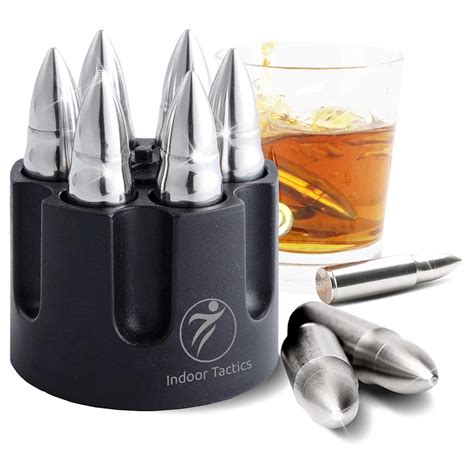 Whiskey Stones Bullets with Base - XL, 2.5" Extra Large Bullet-Shaped ...