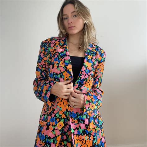 Bershka satin flower suit Pants tailored for 5’3”... - Depop