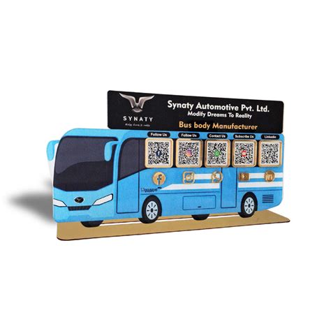 Tapify -Travel Bus Shape Standee - Smart NFC 5-in-1 Tabletop Standee