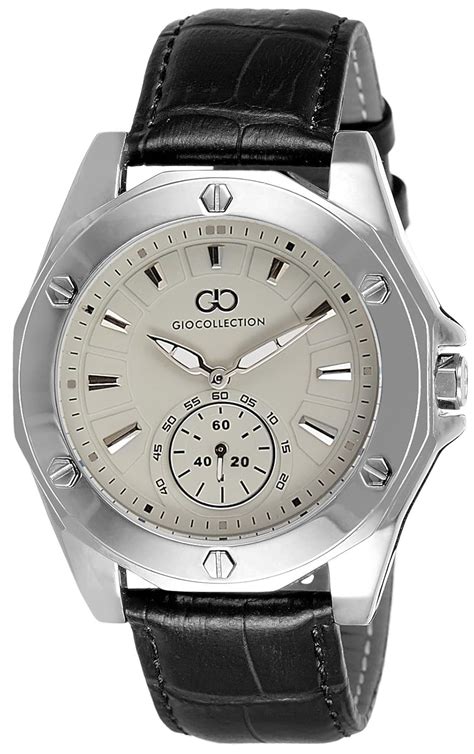 Gio Collection Analog Leather Multifunction Men's Watch - G1003-01 ...