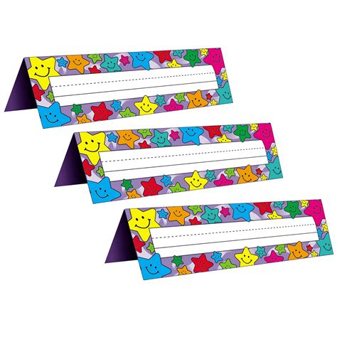 Teacher Created Resources Happy Stars Tented Nameplates, 3.5" x 11.5 ...