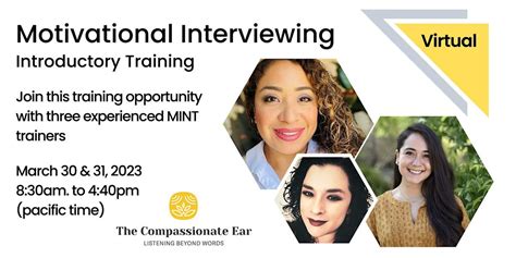 Virtual Introduction to Motivational Interviewing Training, March 30 to ...