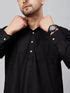 VASTRAMAY Men's Black Cotton Blend Pathani Suit Set – vastramay