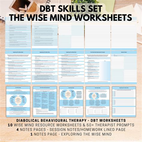 DBT Wise Mind Poster Worksheet, Digital Prints Therapists, Mental ...