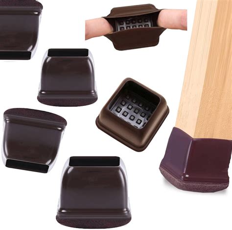 Uni-Fine Shop 16pcs Square Chair Leg Floor Protectors(M), Thicker ...