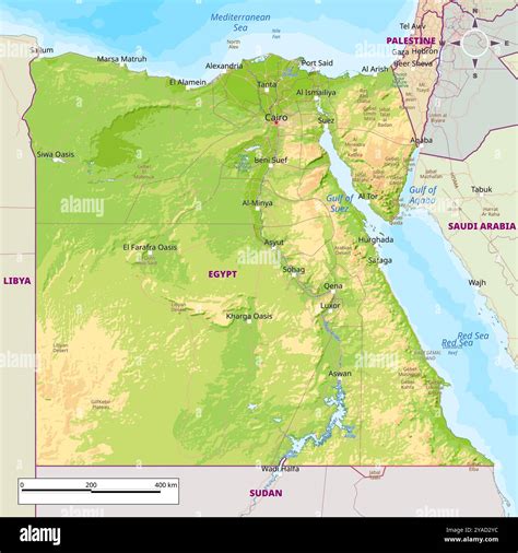 Physical political map of Egypt Stock Vector Image & Art - Alamy