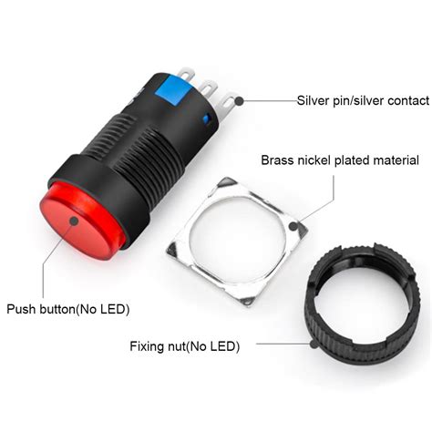 Gebildet 16mm SPDT 3 Pin Momentary Push Button Switch Round India | Ubuy