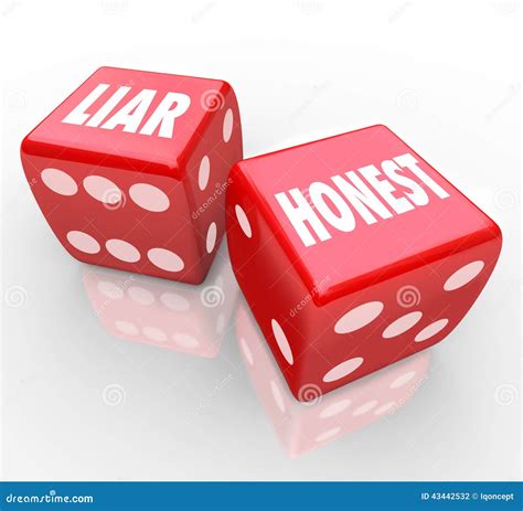 Honest Vs Liar Two Red Dice Words Sincerity Dishonesty Stock ...