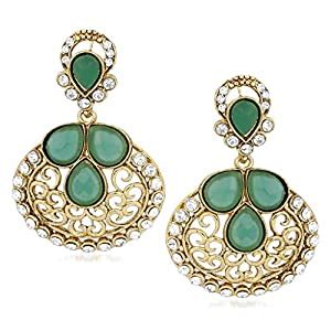 Buy V. K. Jewels Women's Brass Cubic Zirconia Drop Earrings ...
