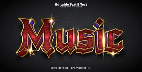 Music editable text effect in modern trend style | Premium Vector