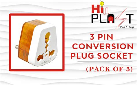 Hi-PLASST (5pcs) Big Size Conversion Plug (6A-16A) Converts 6 Ampere ...