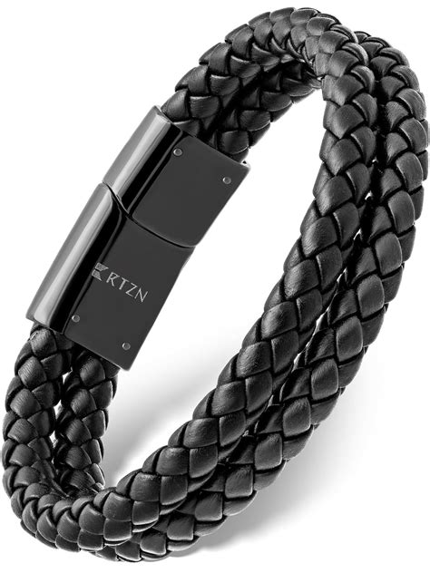 RTZN® Black Leather Bracelet for Men – Premium India | Ubuy