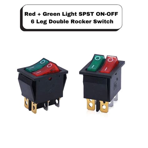 Buy KCD4 16A 250V SPST ON-OFF 6 Leg Double Rocker Switch | Makerbazar
