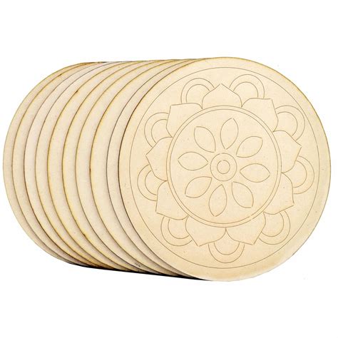 AJANTA ROYAL Wooden Pre Marked Circle MDF 3.5 mm Thick Round Cutouts ...