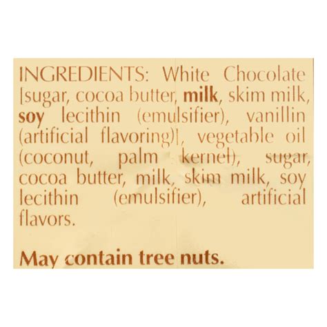 Lindt Lindor Truffles, White Chocolate-Ingredients