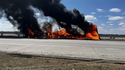 Update: No injuries in semi crash, fire along I-29