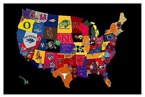 College Football Teams Logo Posters-The College Football Teams Logo Map ...