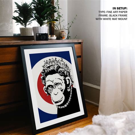 Monkey Queen Painting & Wall Art Print by Banksy - Dessine Art
