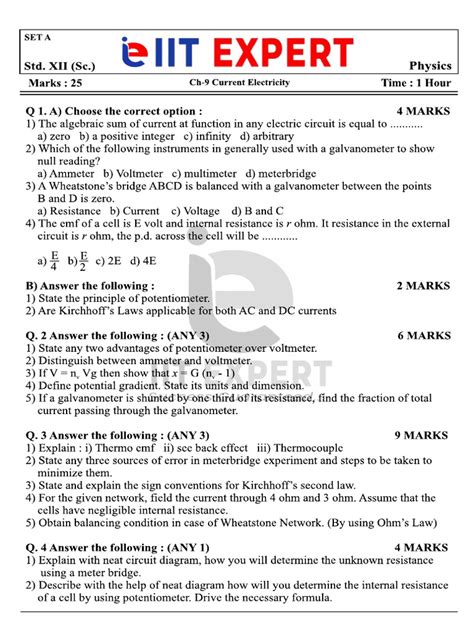 Current Electricity Class 12 Learnohub 的图像结果