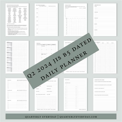 Buy B5 JIS Q2 2024 Printable Daily Planner Online in India - Etsy