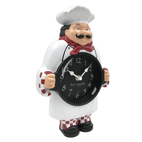 Enakshi® Chef Wall Clock Modern Creative Decorative Clock for Kitchen ...