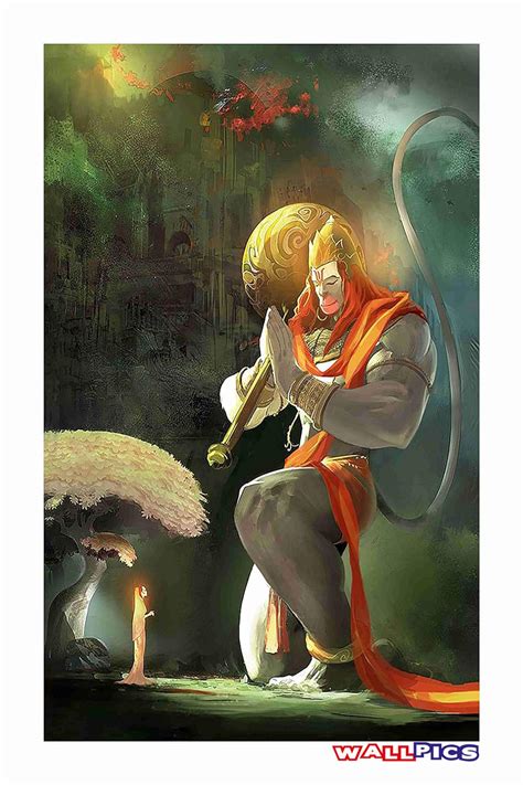 wallpics® Religious lord Hanuman Ji Wall Poster (vinyl sticker ...