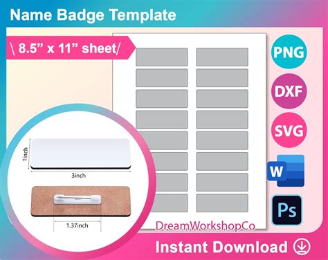 Blank Name Badge Template - Content Calendar Template