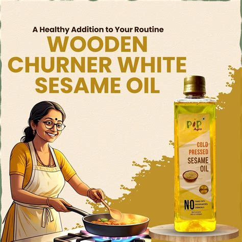 White Sesame Wooden Cold Pressed Oil | पांढरे तीळ तेल – PIP AGRO