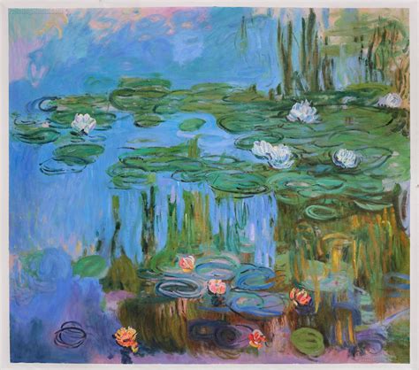 Claude Monet painting Water lilies oil paintings on canvas art texture ...