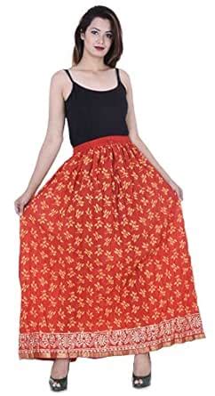 Buy RAMAYA Cotton Jaipuri Printed Long Skirt at Amazon.in