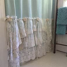Shabby Chic Shower Curtains by Shabby Cottage Chic Shower Curtain Grey Lace Ruffle Shabby Chic Shower Curtains