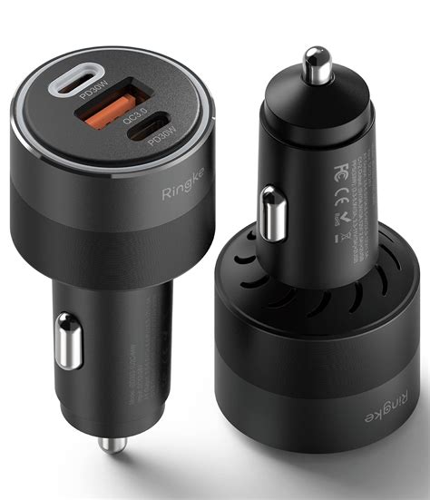 Ringke Car Charger, Fast Charge 12V USB Socket Type C Adapter with LED