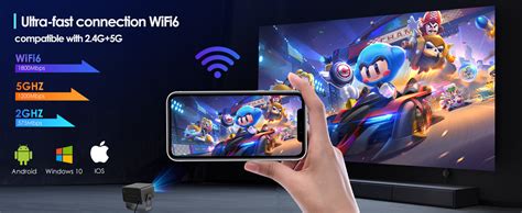 DR.J VisualMagic Q1 Max Rotatable Smart Projector for Home 4K Ultra HD ...