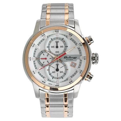 Buy Online Titan Octane Quartz Chronograph White Dial Stainless Steel ...