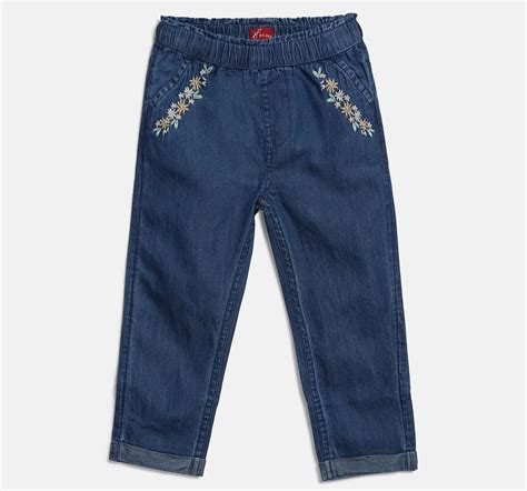H by Hamleys Girls Jogger Denim Star Embroidery Blue