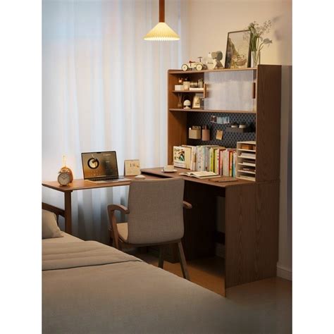 Solid Wood Study Table Folding Computer Table Study Table With Shelves ...
