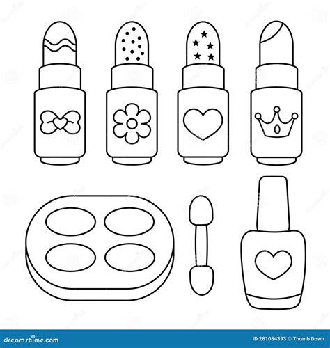 Makeup Coloring Pages Stock Illustrations – 57 Makeup Coloring Pages ...