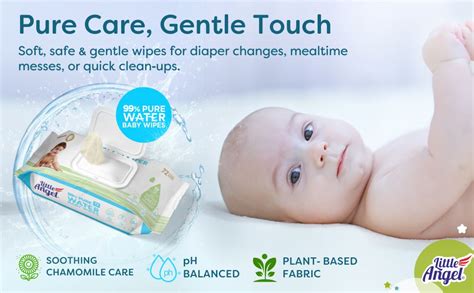 Amazon.in: Buy Little Angel 99% Pure Water Baby Wipes with Lid, 432 ...