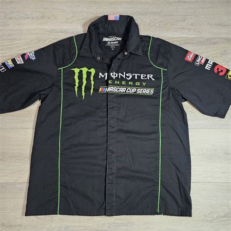 Monster Energy NASCAR Cup Series Pit Shirt Button Up … - Gem