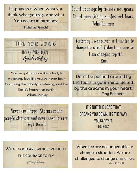 Famous Quotes Digital Download Collage Sheet, Inspirational Phrases ...