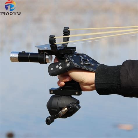 Powerful Black Outdoor Fishing Slingshot With Flash Light Combo Set Sl ...
