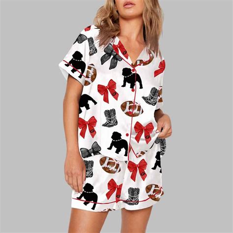 Bulldogs SEC Football Coquette Bow Pajama Set - gullprint.com