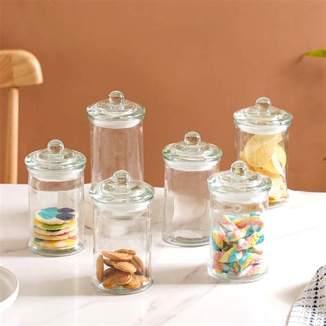 Airtight Glass Kitchen Jar Set Of 6 200ml Online - Premium Jar With Lid ...
