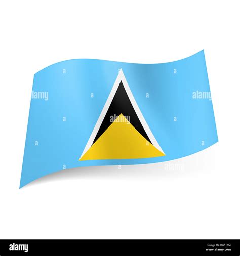 National flag of Saint Lucia: white, black and yellow triangles in one ...