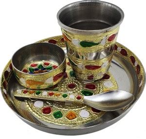 The Classic Cart Rajasthani Meenakari Worked Steel Krishna Pooja/Bhog ...