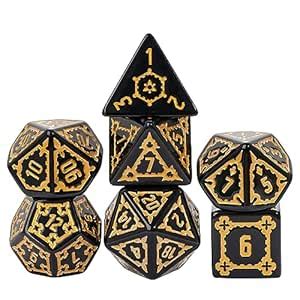 Cusdie 7 Pcs 25mm Giant Dice DND with Dragon Eye Dice Bag, Polyhedral ...