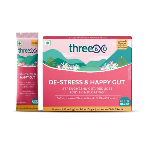 Buy three60 DE-STRESS & HAPPY GUT Powder | Quick Relief from Acidity ...